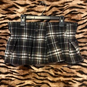 Almost Famous Black and White Plaid Pleated Mini Skirt